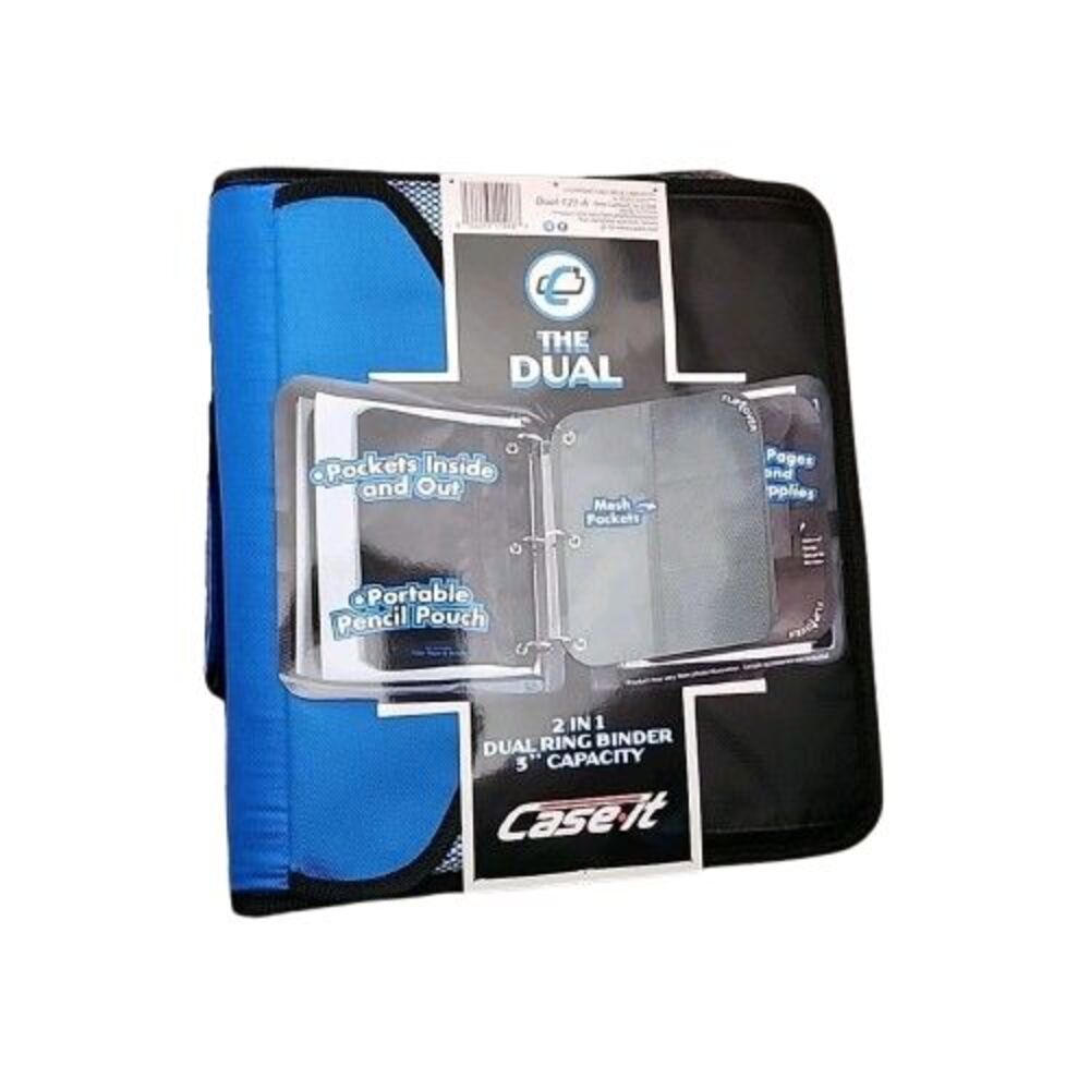 Case It The Dual 2 in 1 1.5 D-Ring Binder 3" Capacity College School Organizer
